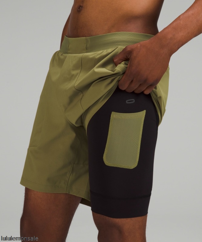 Lululemon Deutschland DELULU836 | Bronze Grün Lizenz Zum Zug Gefüttert Kurz 7